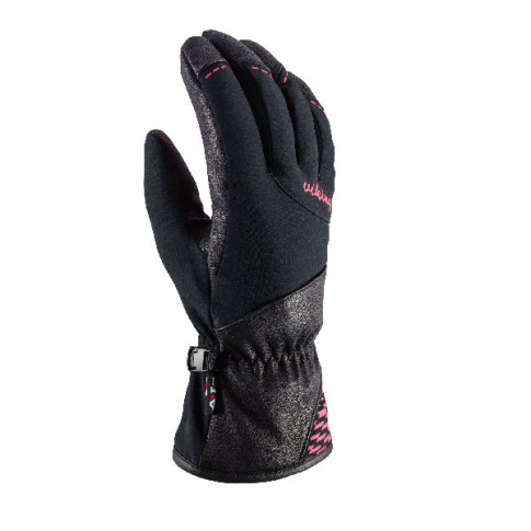 Damskie rękawiczki na narty Lady electra Viking czarne z różowym